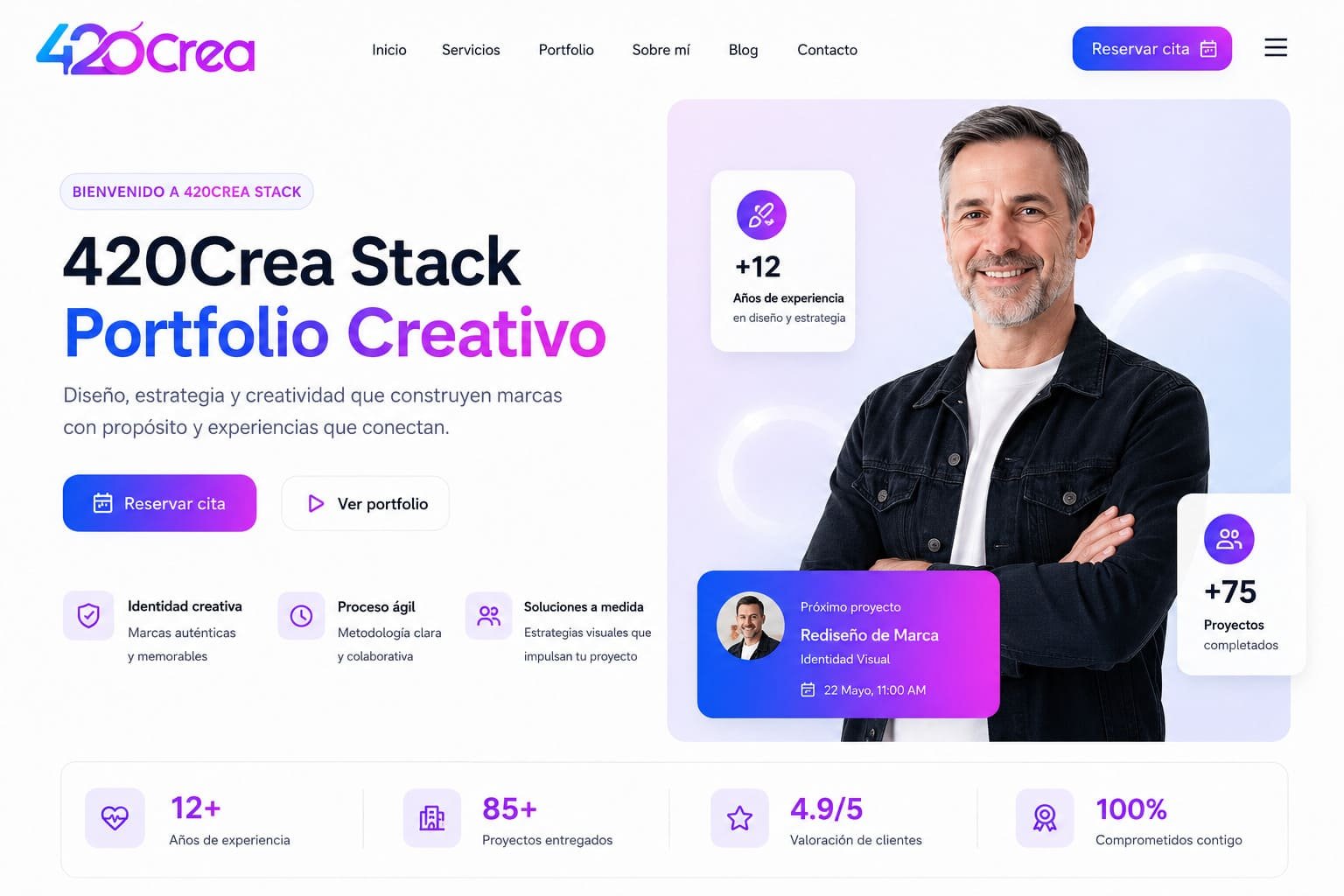 Demo Portfolio Creativo 420Crea Stack Theme