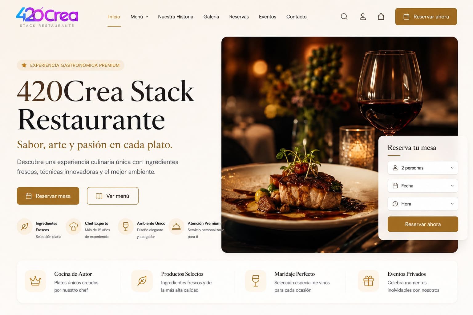 Demo Restaurante 420Crea Stack Theme
