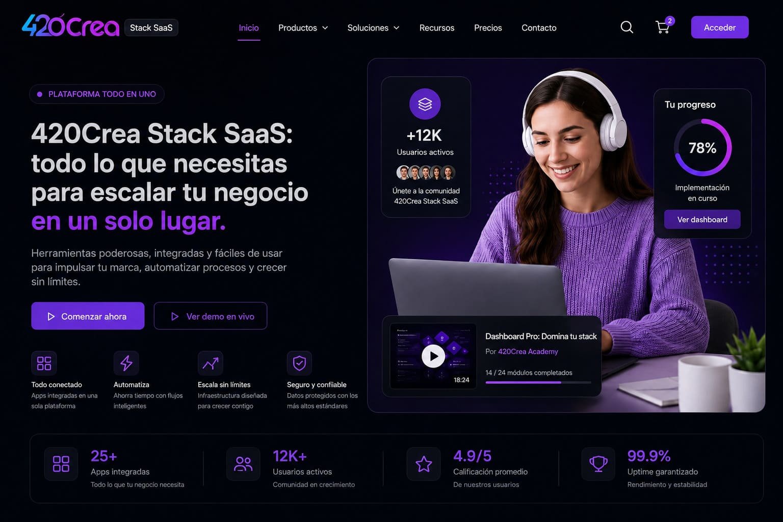 Demo SaaS 420Crea Stack Theme